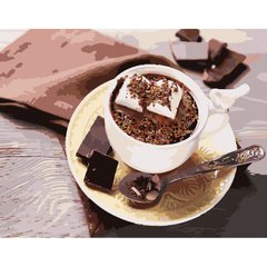 Картина за номерами Strateg ПРЕМІУМ Кава з шоколадом розміром 40х50 см (GS453) GS453-00002 фото