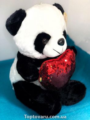 Плюшевий ведмедик Панда з серцем в подарунковій упаковці р-р S 1644 фото
