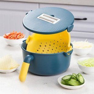 Шинковка-тёрка круглая с ручкой Multifunctional cooking machine SZK-6 19672 фото