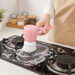 Щітка для прибирання та миття акумуляторна Folding cleaning brush Рожева 37336 фото