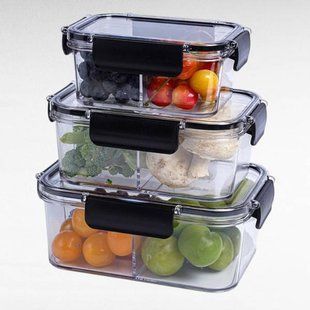 Набор пластиковых пищевых контейнеров с крышками 3шт Safe jar AND LY-1124 33825 фото