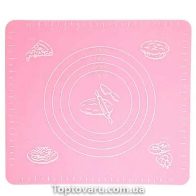 Кондитерский силиконовый коврик для раскатки теста 40 на 30см Розовый 11582 фото