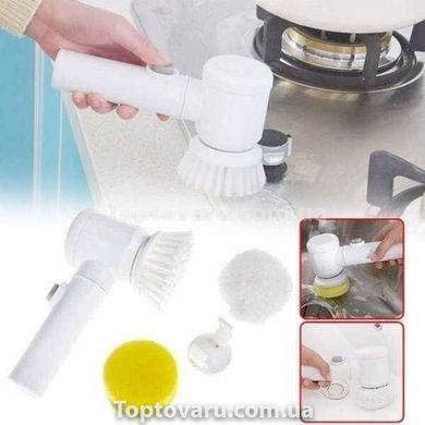 Электрическая щетка для мытья посуды ванной раковины Magic Brush Белая 12726 фото