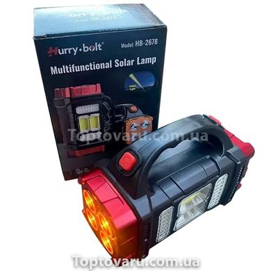 Ліхтар із сонячною панеллю 25W HB-2678 + Power Bank Червоний 9042 фото