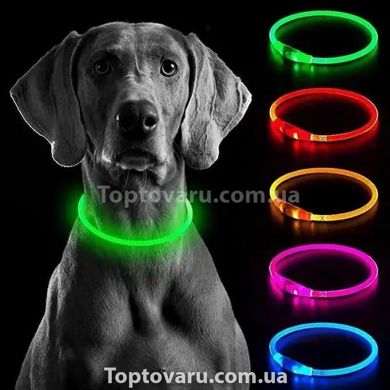 Универсальный светящийся ошейник для собак Trox TR-70 Красный 9846 фото