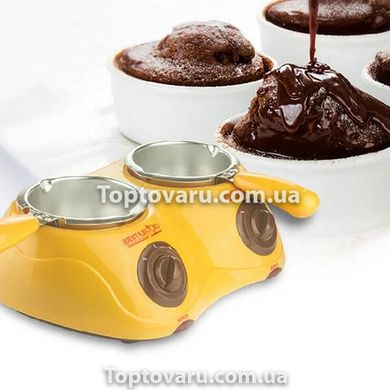 Электрический набор для фондю с двумя чашами Chocolatiere Желтый 7326 фото