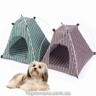 Палатка-лежак для собак (Зеленая полоска) 9643 фото