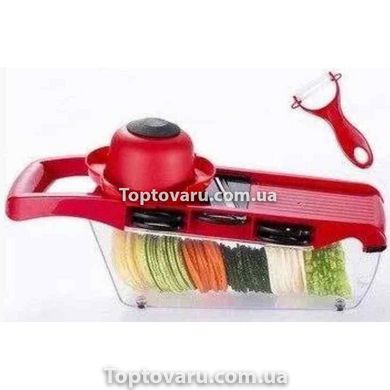 Ручна овочерізка слайсер з 6 насадками Wire Cutter Червона 2933 фото