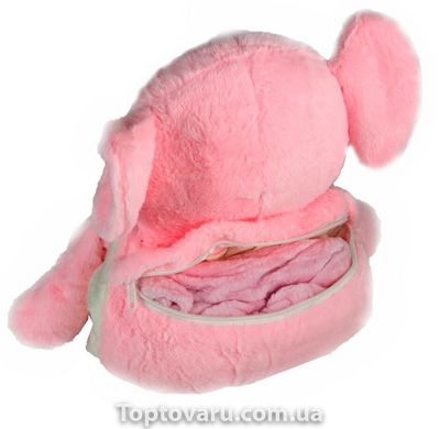 Игрушка-подушка Слоник с пледом 3 в 1 Розовый 3192 фото