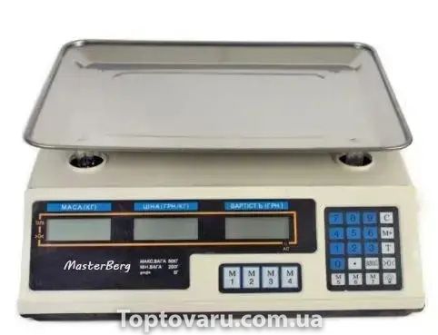 Весы торговые электронные со счетчиком цены на 50кг MasterBerg MT-218 11603 фото