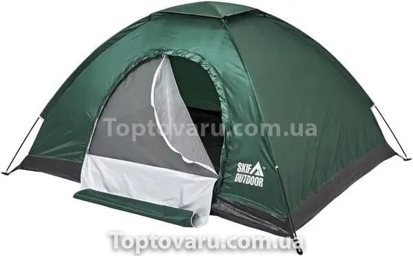 Палатка 2-х местная Зеленая с черным 11007 фото