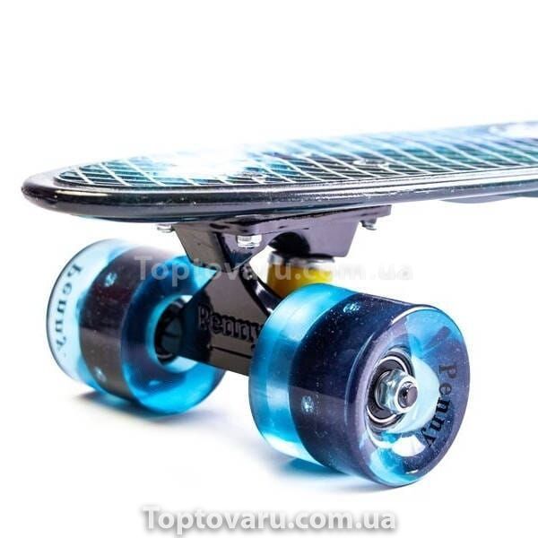 Пенни борд со светящимися колесами Galaxy PU Penny Board Черный космос 27435 фото