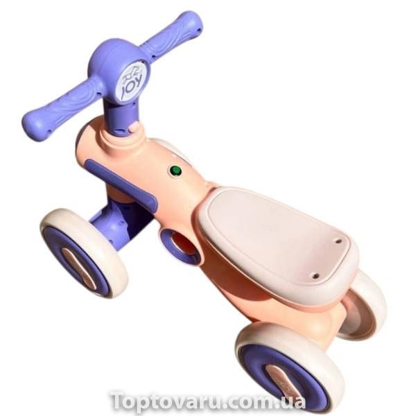 Велобіг дитячий JOY TL-66-300 чотириколісний з підсвіткою та озвученням Фіолетовий 38949 фото