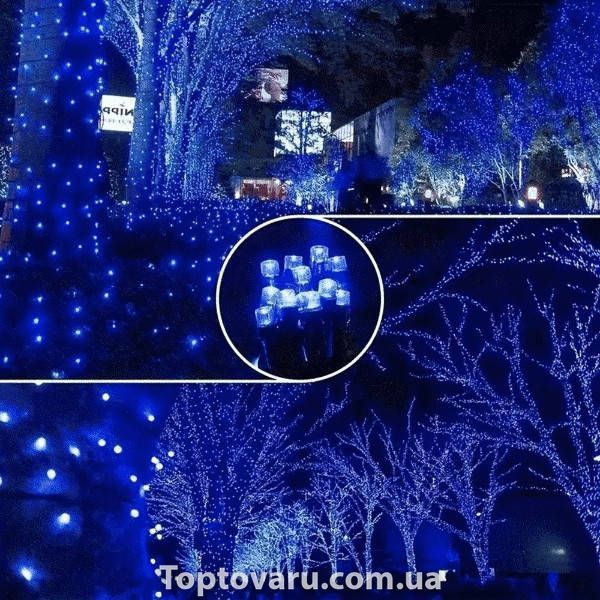 Гірлянда вулична лінійна 8м 80LED 220V wire still 4486 AND 9-5 Чорний дріт, синє світло 31146 фото