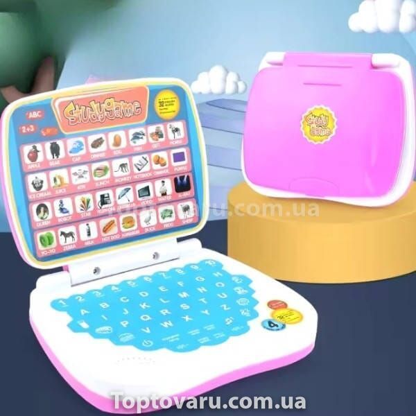 Дитячий ноутбук AH-802Y для вивчення англійської мови StudyGame Рожевий 21024 фото