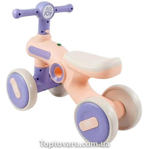 Велобіг дитячий JOY TL-66-300 чотириколісний з підсвіткою та озвученням Фіолетовий 38949 фото