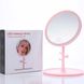 Дзеркало для настільного макіяжу з підсвічуванням led makeup mirror Рожеве 10647 фото 3