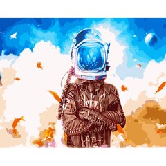 Картина по номерам Strateg ПРЕМИУМ Акварельный космонавт размером 40х50 см (GS361) GS361-00002 фото