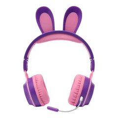 Навушники бездротові дитячі з вушками кролика LED підсвічування KE-01 Фіолетові 10619 фото