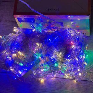 Гирлянда линейная внутренняя 220V 200LED 4566 AND 106-10 Прозрачный провод, мультиколор 31119 фото