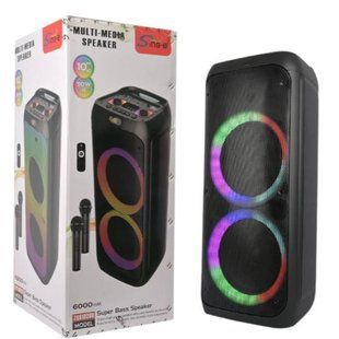 Колонка беспроводная с RGB подсветкой 50Вт Bluetooth, AUX, USB SPS ZQS10209 Черная 33914 фото