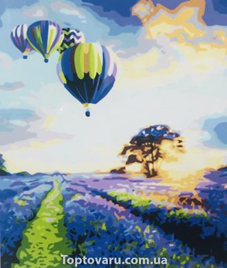 Картина по номерам E331 "Воздушный шар в лавандовом поле" 40*50 см 4023 фото