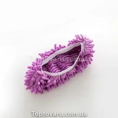 Тапочки-швабра з мікрофібри 2 шт для миття підлоги Фіолетовий 11549 фото