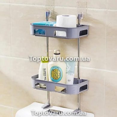 Двоярусна полиця для ванної кімнати Opty з міцним кріпленням на липучках 8705 фото