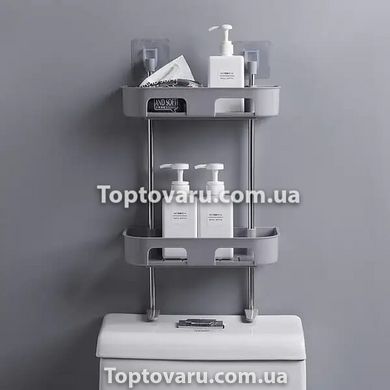 Двоярусна полиця для ванної кімнати Opty з міцним кріпленням на липучках 8705 фото