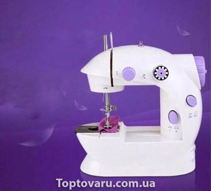 Швейная машинка портативная Mini Sewing Machine SM-202A с адаптером фиолетовая 1222 фото