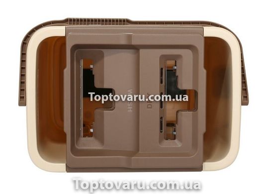 Комплект для уборки ведро и швабра с отжимом Scratch 8л Бежево-коричневый 3743 фото