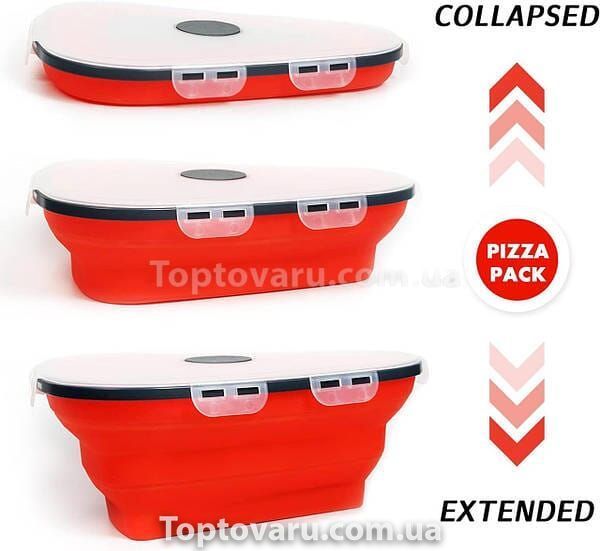 Контейнер силиконовый складной для пиццы Pizza Pack Красный 12230 фото