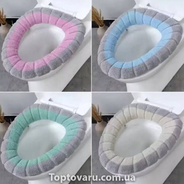 Чехол-сидение на унитаз Toilet seat cover AND-2-1 Серый с бежевым 6464 фото
