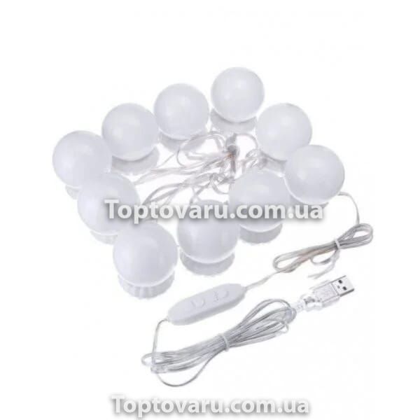 LED лампочки 10 шт для гримерного зеркала 3 режима VANITY MIRROR LIGHTS 7328 фото