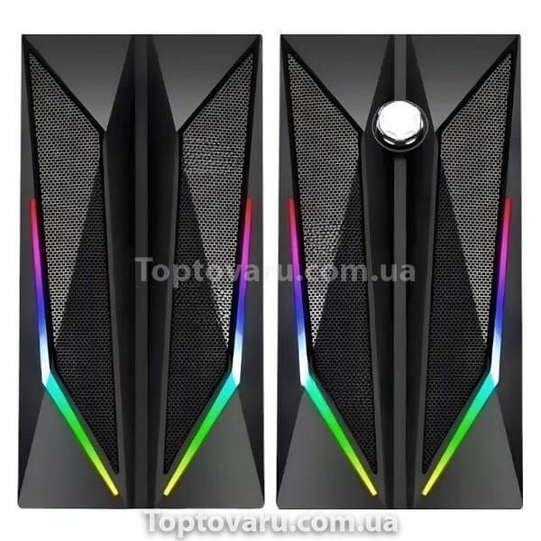 Колонки для компьютера Music D.J. MJ-200 с RGB подсветкой 22638 фото