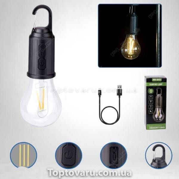 Лампочка LED аккумуляторная подвесная HK-169-COB Черный 21813 фото