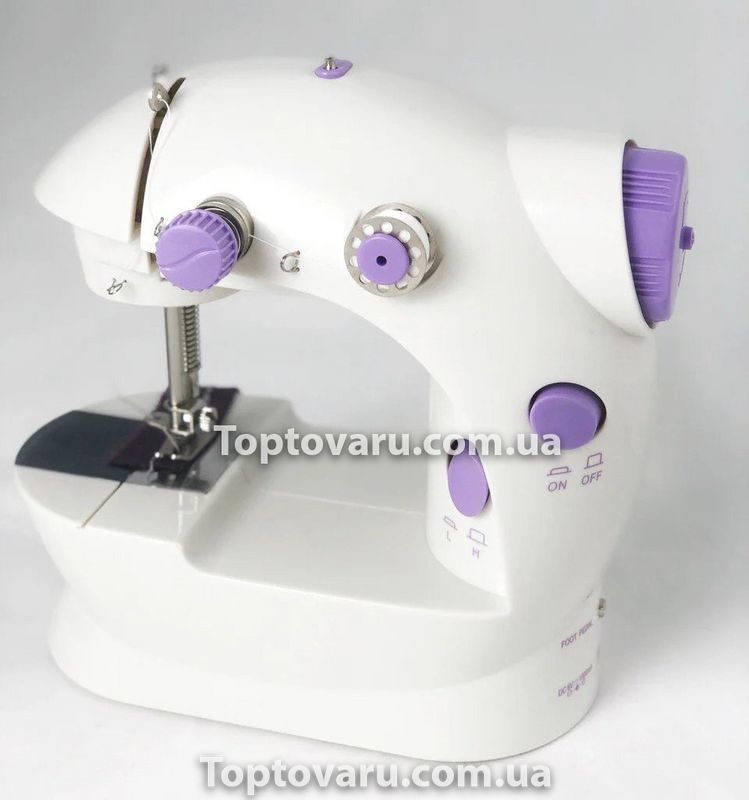Швейная машинка портативная Mini Sewing Machine SM-202A с адаптером фиолетовая 1222 фото