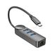 Адаптер Borofone DH6 Erudite 4-in-1 0.2M (Type-C to USB2.0*3+RJ45) Чорний 20968 фото 2