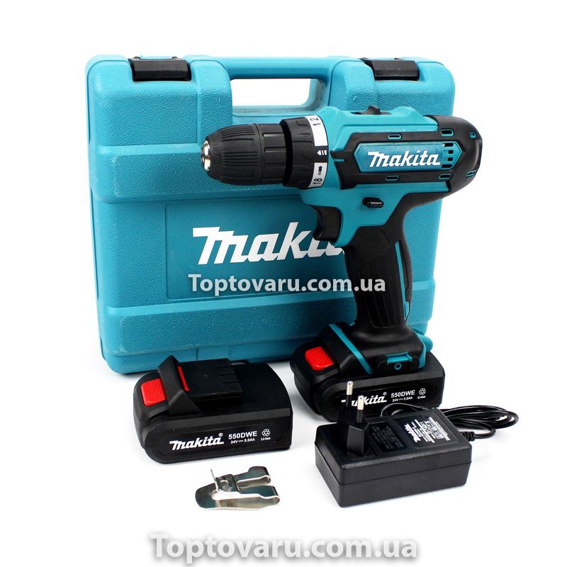 Шуруповерт аккумуляторный Makita 550DWE 24В/5 Ач с набором инструментов Li-Ion 6631 фото