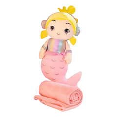 Іграшка-подушка Русалка з пледом 3 в 1 Рожевий 7055 фото