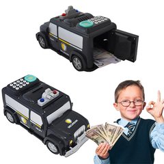 Машинка скарбничка з кодовим замком і відбитком Money Transporter Чорна 4054 фото