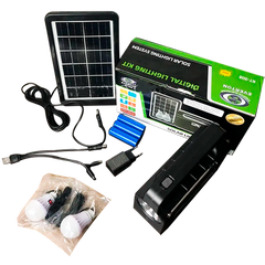 Система автономного освещения и зарядки с солнечной RT-908 Панель+Фонарь+Лампы 9079 фото