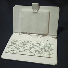 Чохол для планшета універсальний з клавіатурою з діагоналлю 7" Білий mini usb 10406 фото