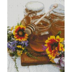 Алмазная мозаика Strateg ПРЕМИУМ Мёд и цветы размером 30х40 см HX455 HX455-00002 фото