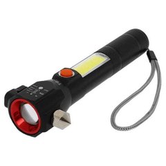 Ліхтар ручний аварійний t6-28LED USB + склобій Червоний 4177 фото