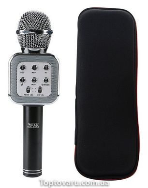 Караоке микрофон bluetooth WS-1818 Black + Чехол 1068 фото