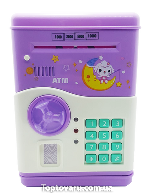 Детская копилка Сейф Intelligent Savings Tank с отпечатком пальца фиолетовая 1451 фото