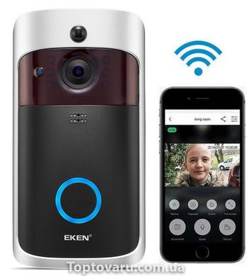 Видео домофон Eken V5 Wi-Fi Smart Doorbell Черный 2377 фото