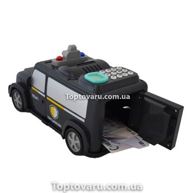 Машинка копилка с кодовым замком и отпечатком Money Transporter Черная 4054 фото