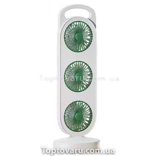 Вентилятор тройной аккумуляторный Three head fan LY-856 Белый 26067 фото